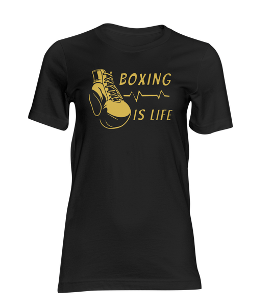 Boxing Is Life Boxing Glove Heartbeat Men’s Premium Heavyweight T-Shirt