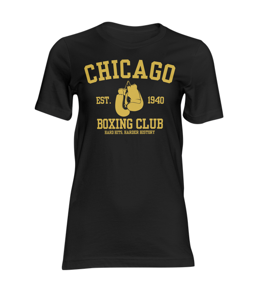 Chicago Boxing Club Hard Hits Harder History Men’s Premium Heavyweight T-Shirt