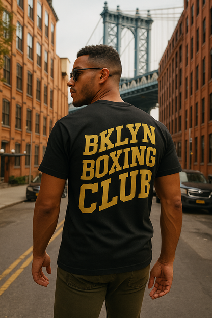 Brooklyn Boxing Club Gold Edition Back Print Men’s Premium Heavyweight T-Shirt